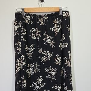 Floral Black Skirt